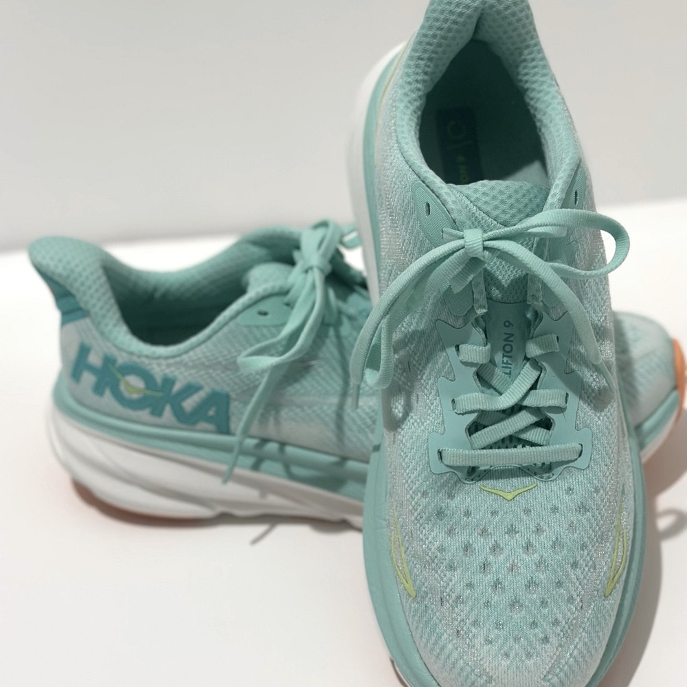 Hoka Clifton Teal Sneakers.  Women’s size 9.5